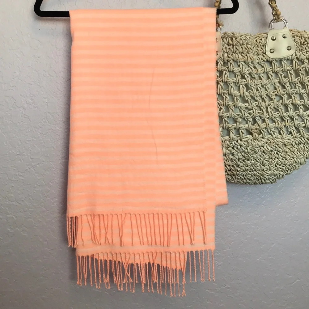 Nordstrom Scarf or Wrap Warm Peach Stripe